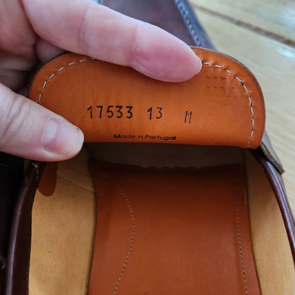 Magnanni Penny Loafers Mens 13 M Brown Burnished Squared‎ Toes Dress Shoes